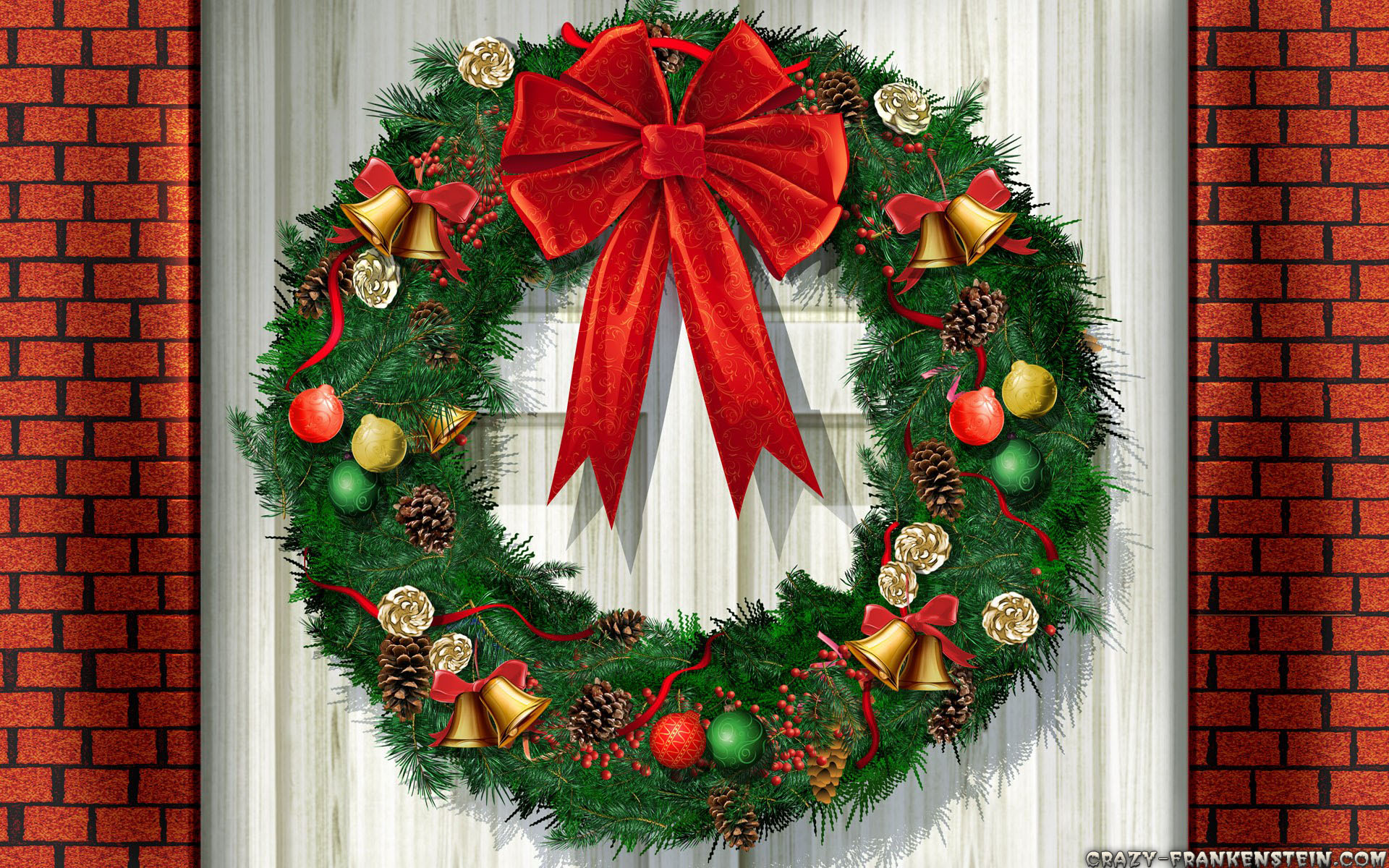 christmas-wreath-at-door-ornaments-wallp